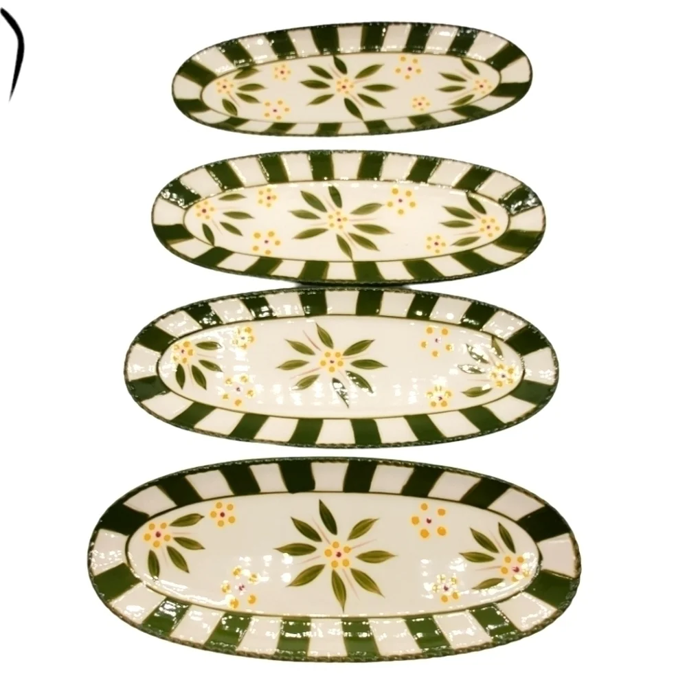 Temptations Old World Corn on the Cob Oval Plates with Skewers‎